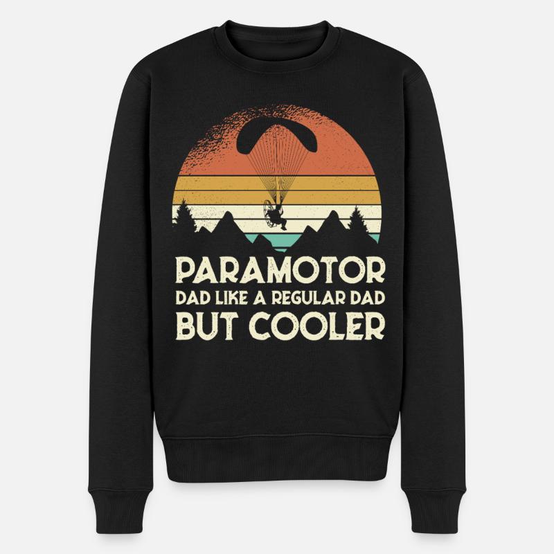 Paramoteur Papa Retro Sunset - Pull Premium bio Homme - noir