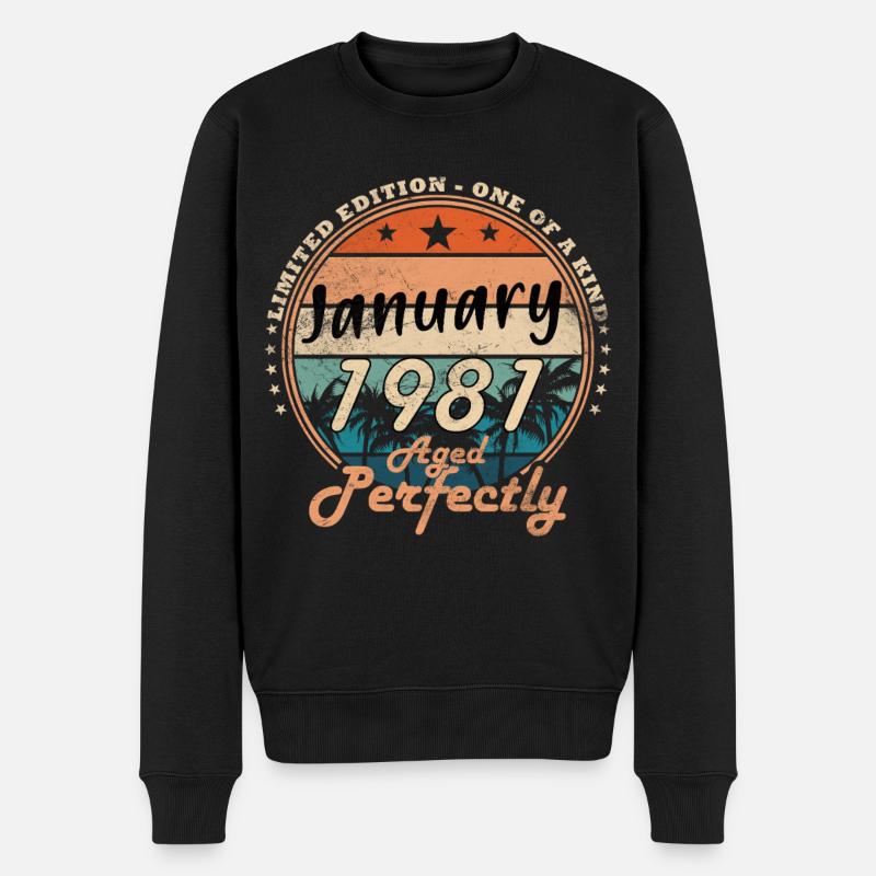 45e anniversaire Original janvier 1981 - Pull Premium bio Homme - noir