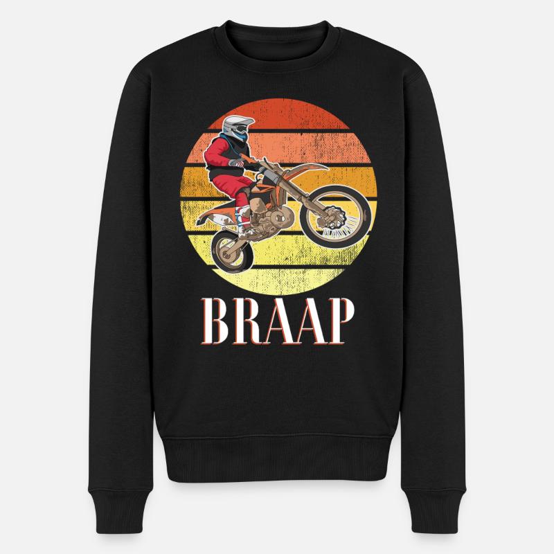 Dirt Biking Braap - Männer Premium Bio Pullover - Schwarz