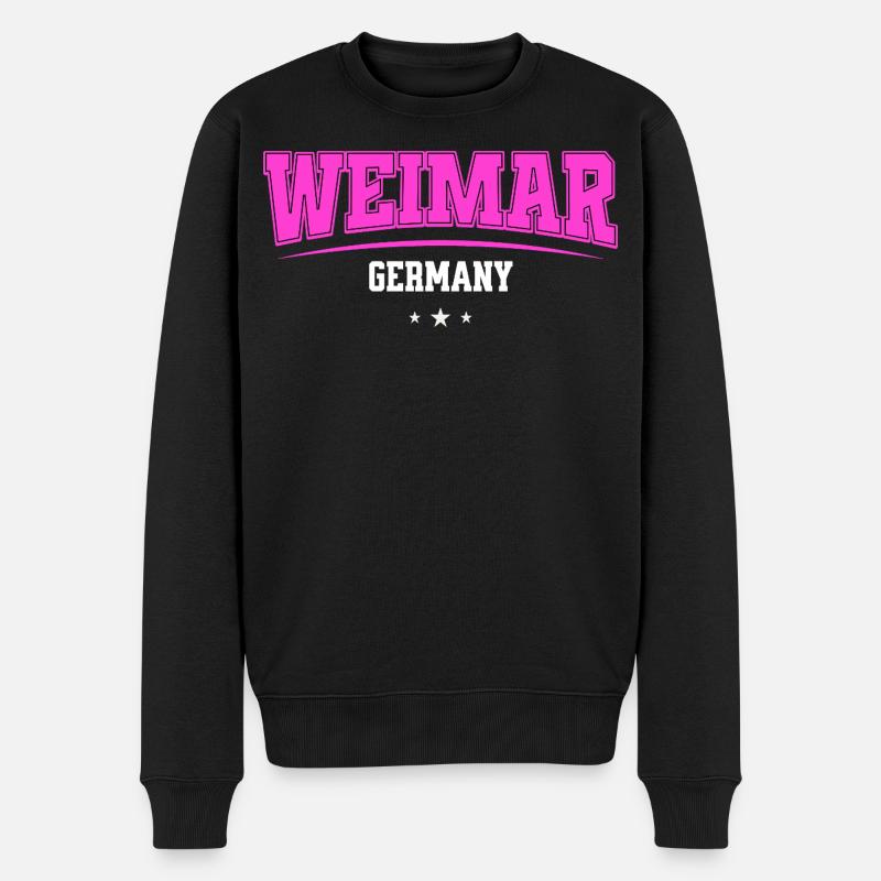 Weimar Deutschland Pink Retro-Logo - Männer Premium Bio Pullover - Schwarz