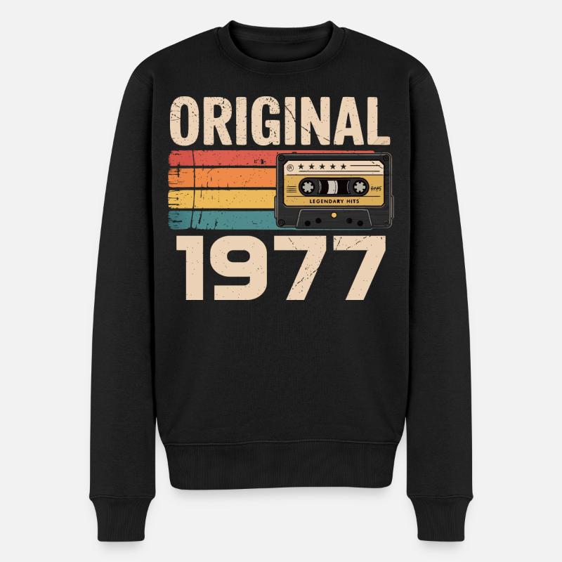 Originales Retro-Jubiläum 1977 - Männer Premium Bio Pullover - Schwarz