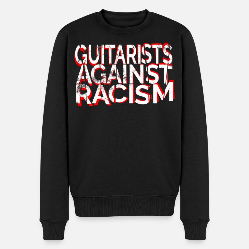 Gitarristen gegen Rassismus - Männer Premium Bio Pullover - Schwarz