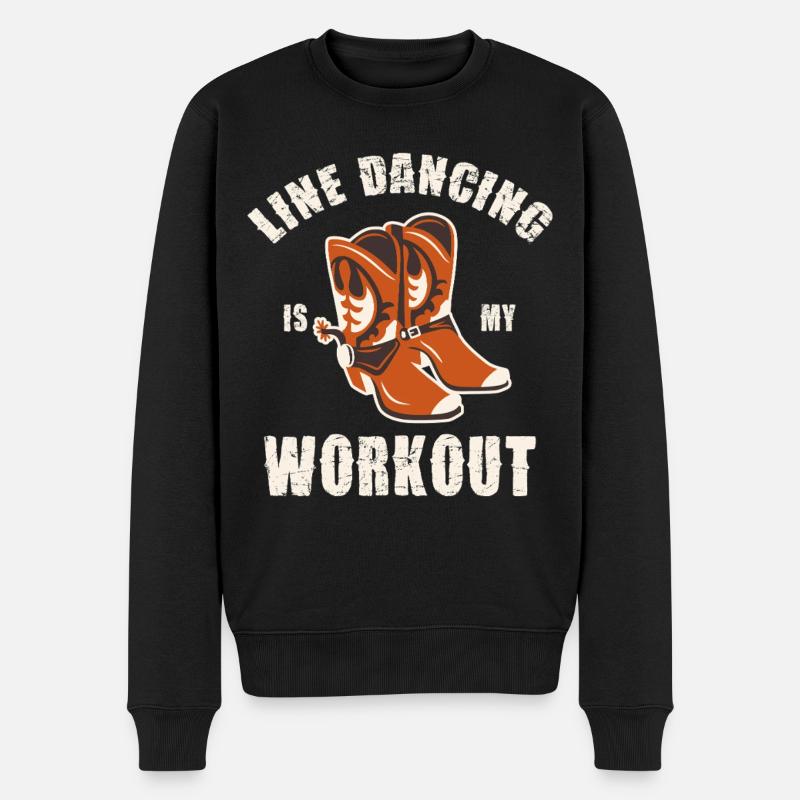Line Dance Workout Schuhe - Männer Premium Bio Pullover - Schwarz