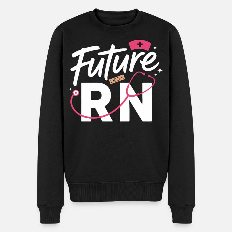 Future RN Stethoskop & Klinik - Männer Premium Bio Pullover - Schwarz