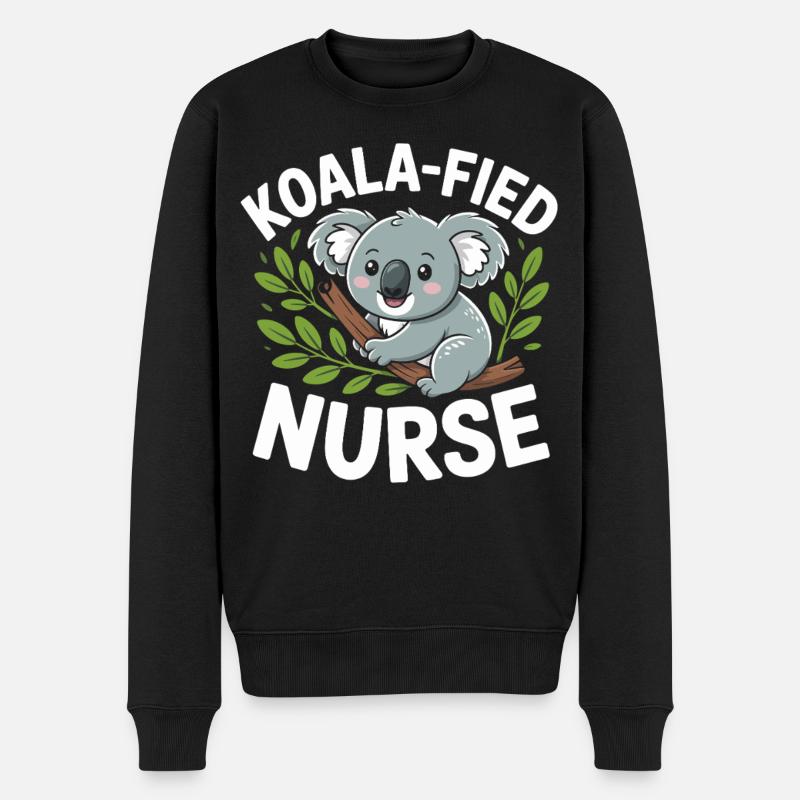 Infirmière koala dans l’arbre - Pull Premium bio Homme - noir