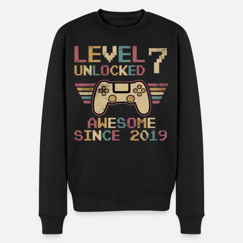 Niveau du 7e anniversaire débloqué - Pull Premium bio Homme - noir