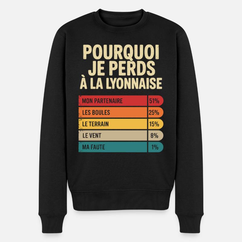 Warum ich langfristig verliere - Männer Premium Bio Pullover - Schwarz