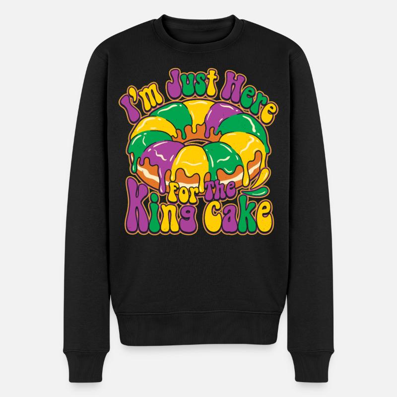 King Cake Mardi Gras - Männer Premium Bio Pullover - Schwarz