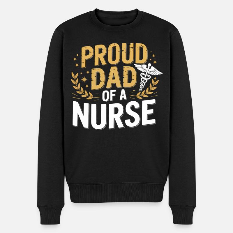 Père fier d’un soignant - Pull Premium bio Homme - noir