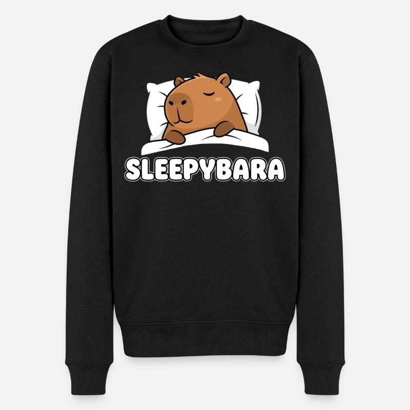 Sleepybara - Mignonne capybara endormie - Pull Premium bio Homme - noir