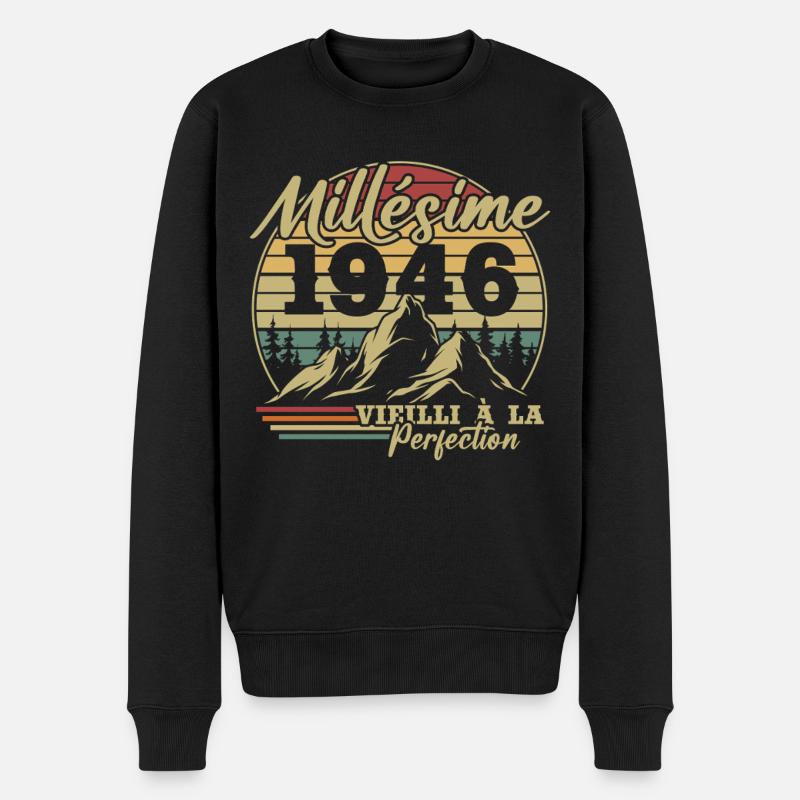 Jahrgang 1946 - Männer Premium Bio Pullover - Schwarz