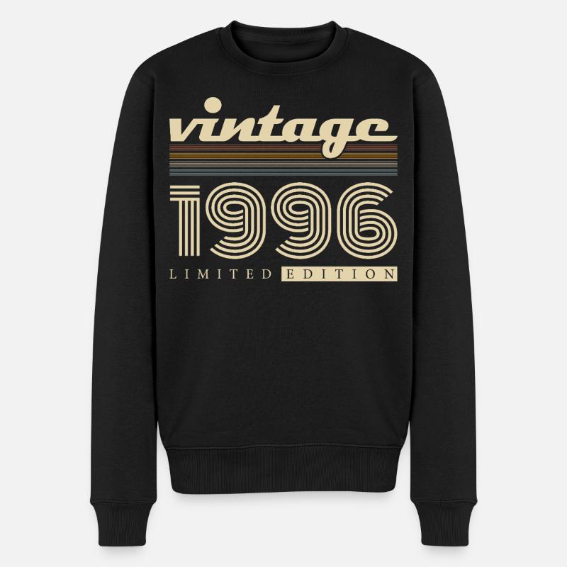 Vintage 1996 Jahrgang Retro Geburtstagsgeschenk - Männer Premium Bio Pullover - Schwarz