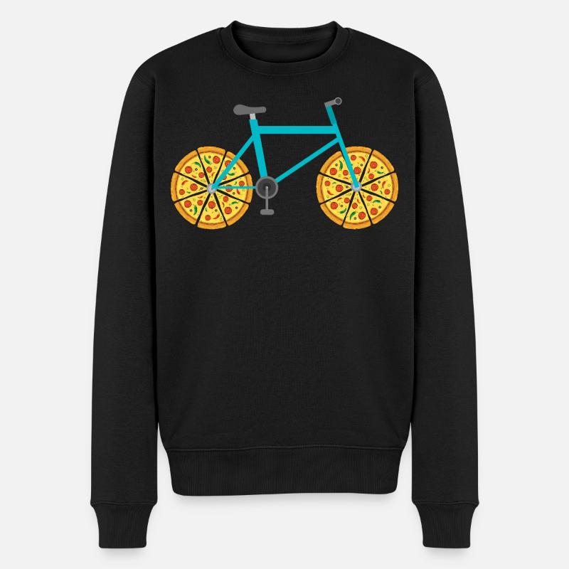 Mountainbike mit Pizzarädern - Männer Premium Bio Pullover - Schwarz