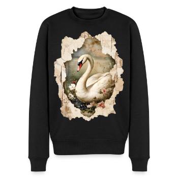 cygne - Pull Premium bio Homme - noir - Devant - Nico (187cm)