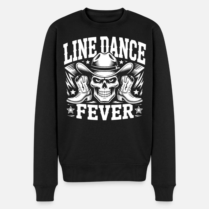 Line Dance Skull Boots - Männer Premium Bio Pullover - Schwarz