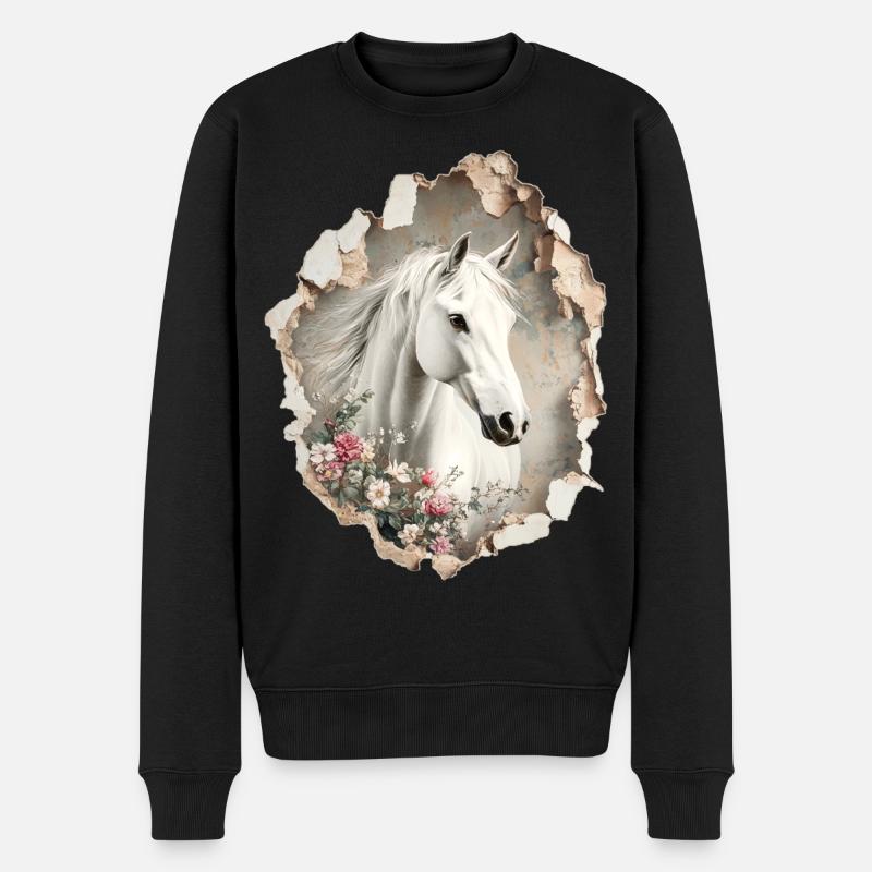 Fleurs de cheval - Pull Premium bio Homme - noir