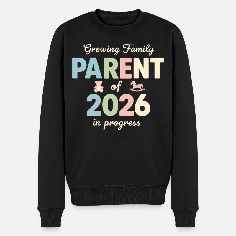 Famille en croissance – Parent de 2026 - Pull Premium bio Homme - noir