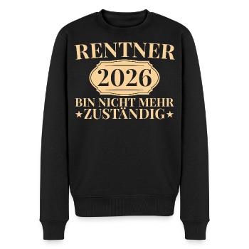 Rente Abschied 2026 Kollege Rentner Geschenkidee - Männer Premium Bio Pullover - Schwarz - Vorne - Nico (187cm)
