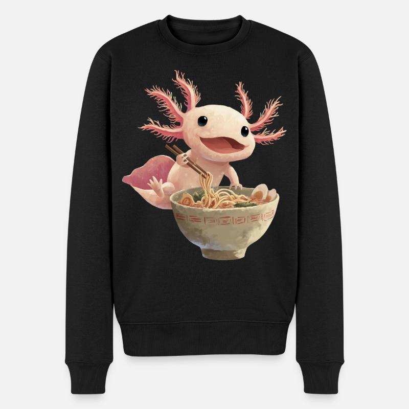 Nouilles ramen aux axolotls - Pull Premium bio Homme - noir