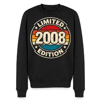 Vintage 2008 – 18. Geburtstag Meilenstein Design - Männer Premium Bio Pullover - Schwarz - Vorne - Nico (187cm)
