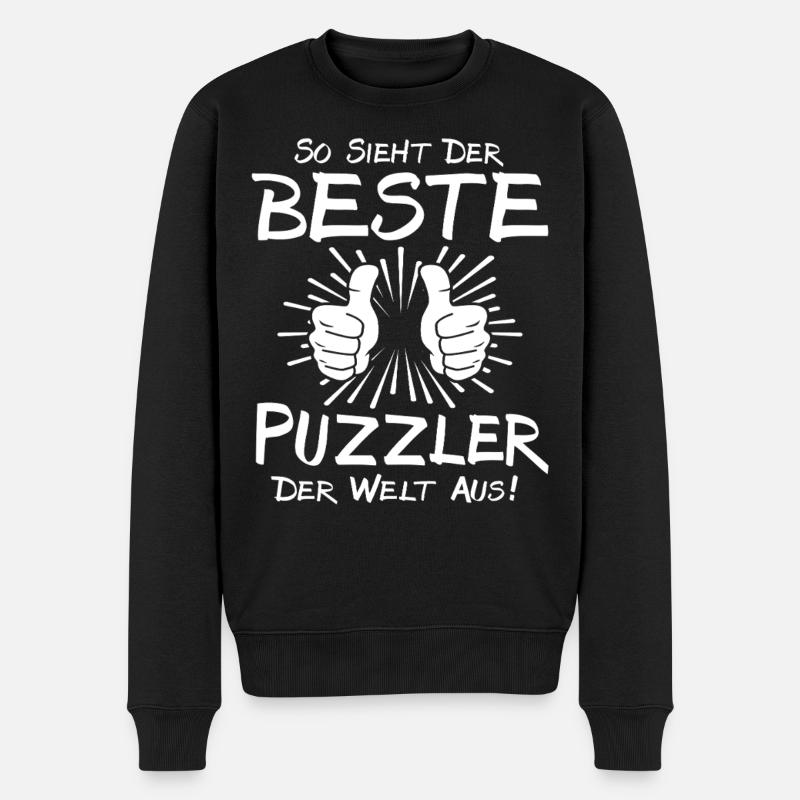 Bester Puzzler - Männer Premium Bio Pullover - Schwarz