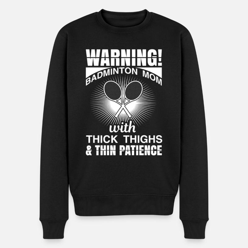 Badminton Mama - Männer Premium Bio Pullover - Schwarz