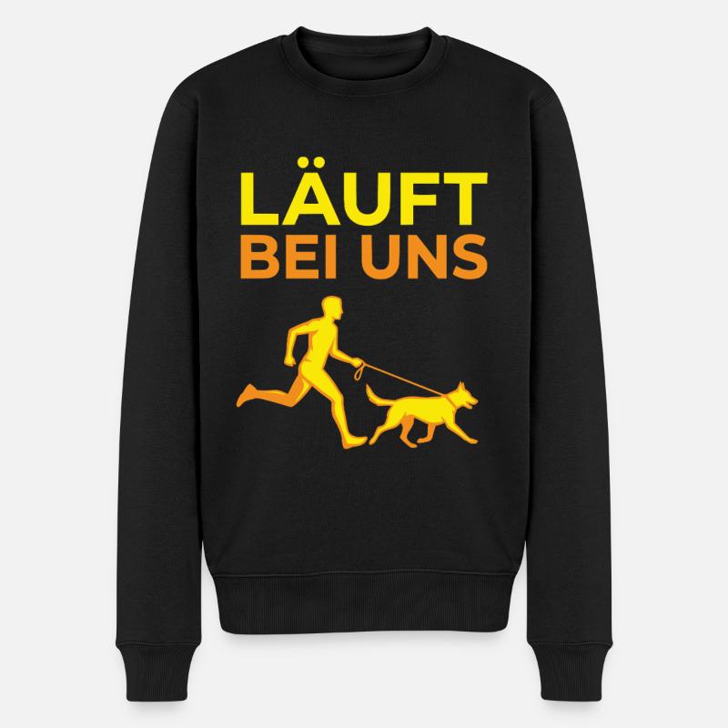 Hunde Gassi Hundebesitzer - Männer Premium Bio Pullover - Schwarz