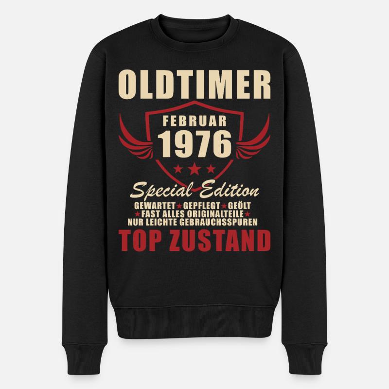Février 1976 Anniversaire Oldtimer 1976 - Pull Premium bio Homme - noir