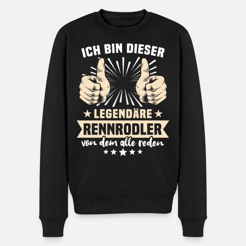 Rennrodler Sprüche - Männer Premium Bio Pullover - Schwarz