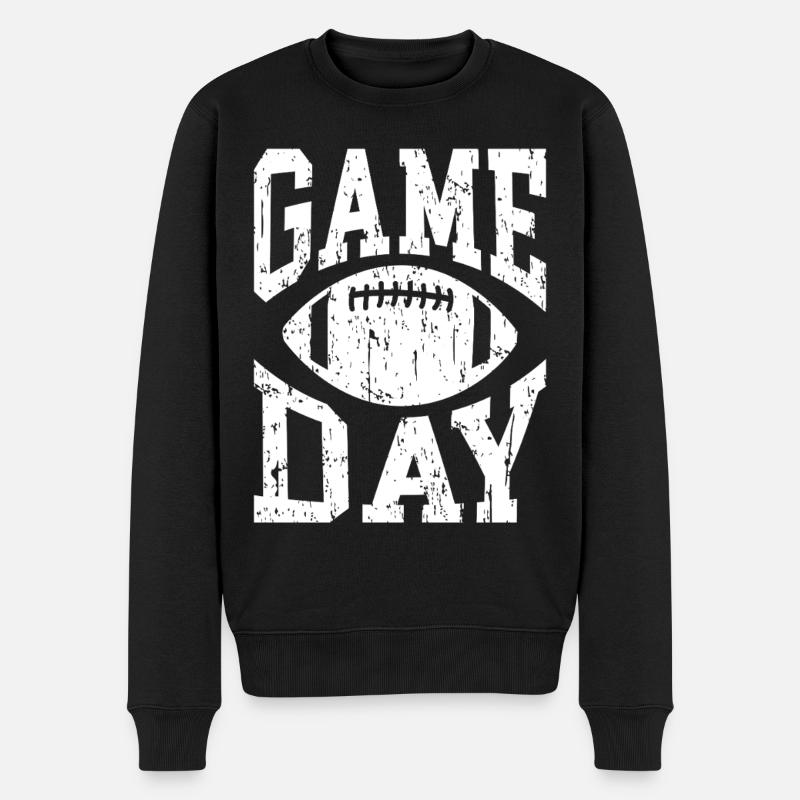 Game Day Football - Männer Premium Bio Pullover - Schwarz