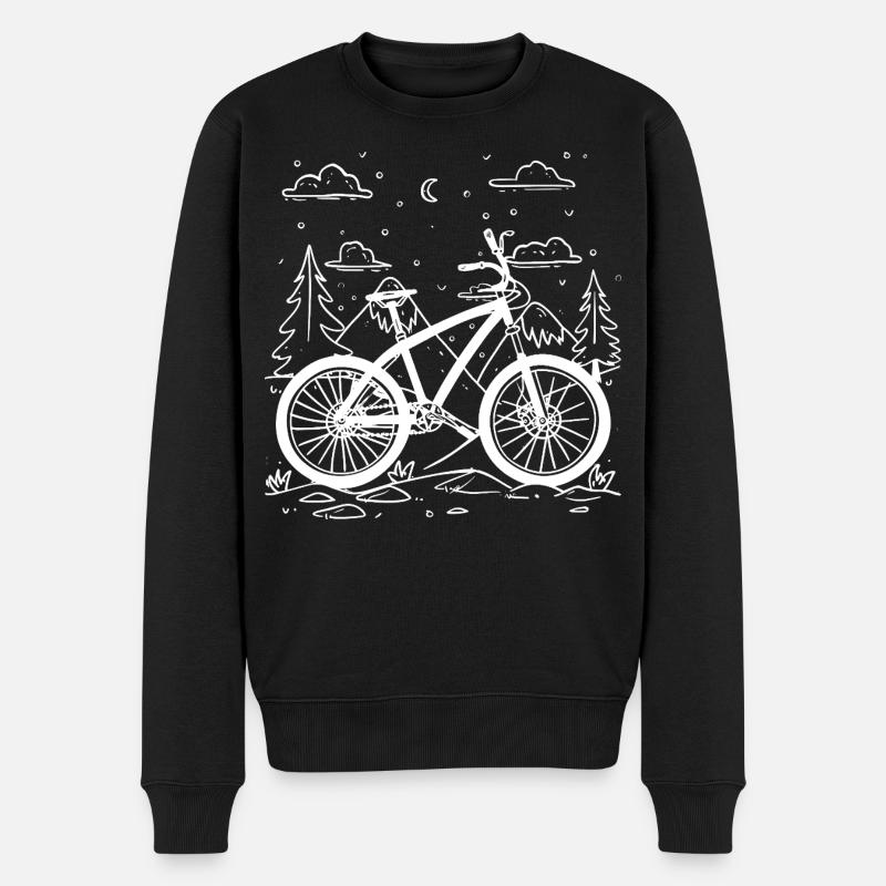 Cartoon Fahrradfahrer - Männer Premium Bio Pullover - Schwarz