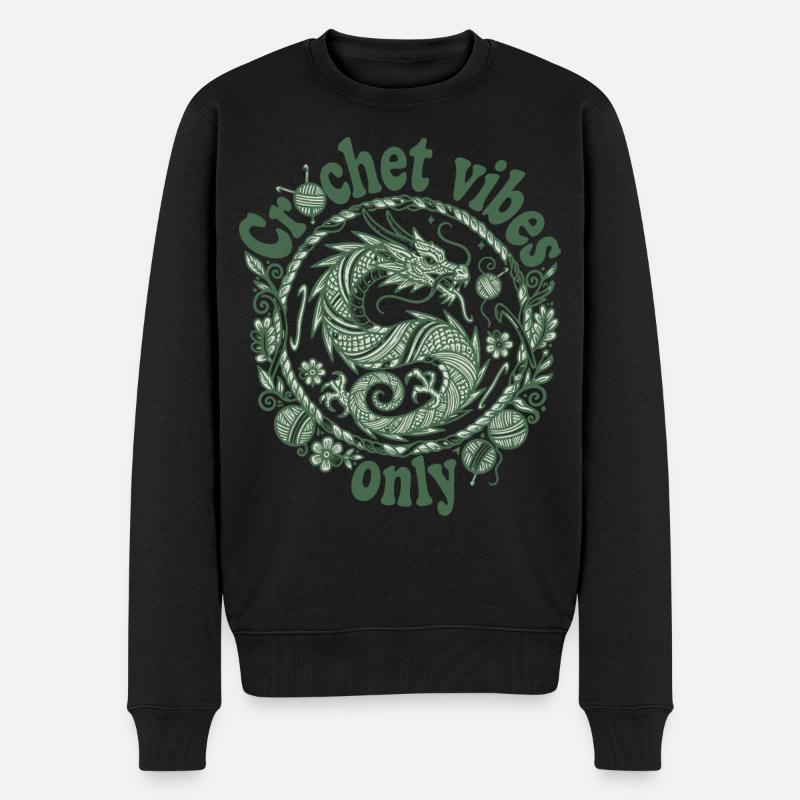 Crochet Vibes : Dragon Crochet Juste pour - Pull Premium bio Homme - noir