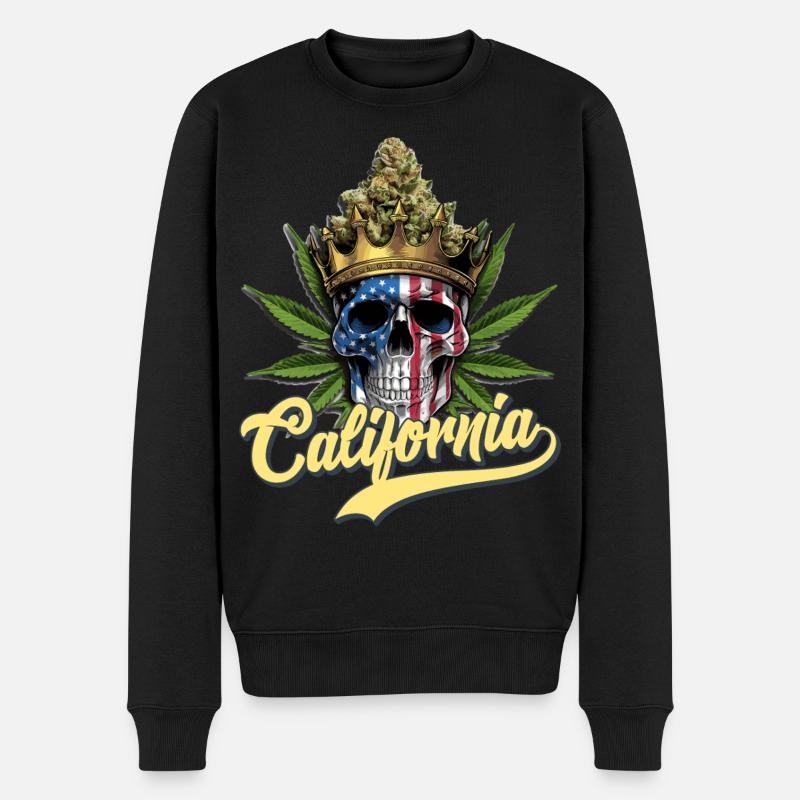 California - Männer Premium Bio Pullover - Schwarz