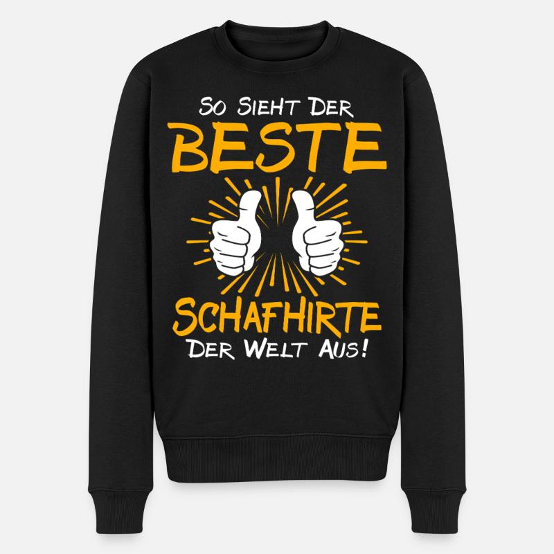 Schafhirte Geschenkidee - Männer Premium Bio Pullover - Schwarz