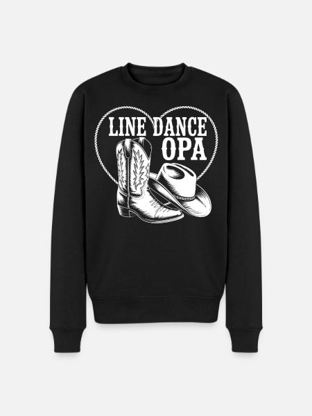 Line Dance Opa Herz - Männer Premium Bio Pullover - Schwarz