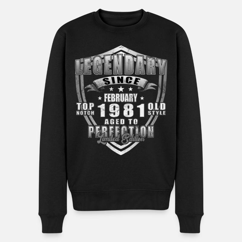 Février 1981 Jubilé 1981 Légendes Février - Pull Premium bio Homme - noir