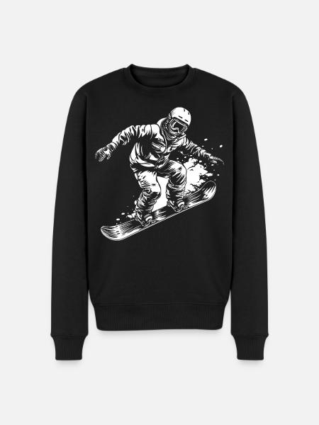 Snowboarder Drawing - Men's Premium Organic Jumper - black