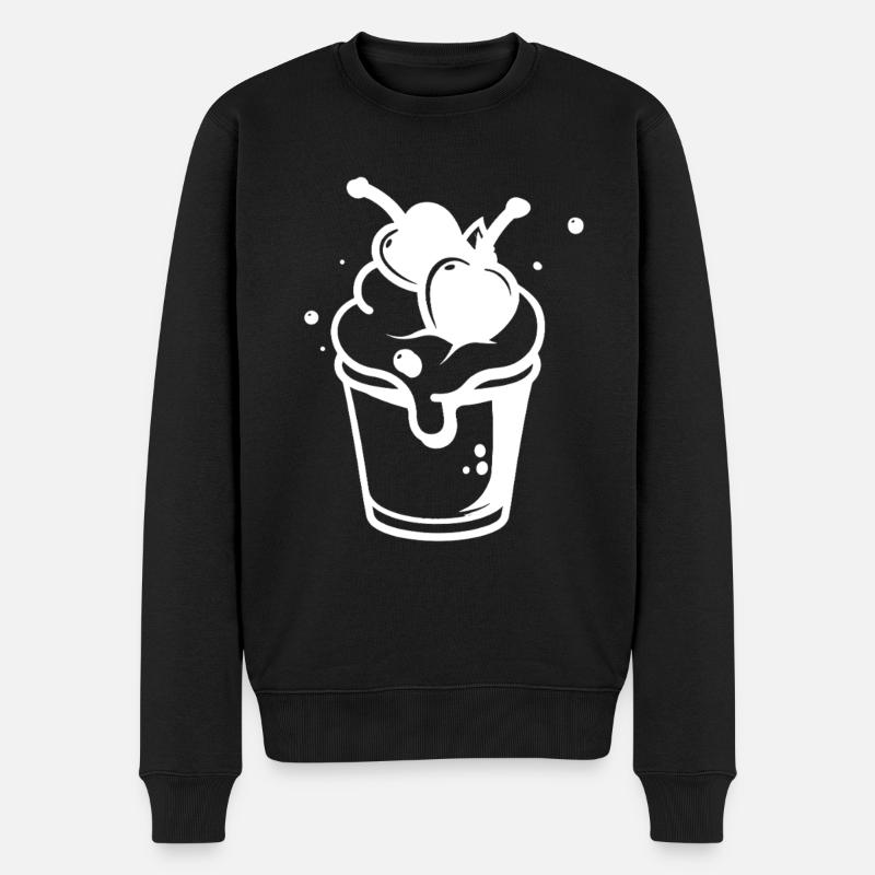 Eisbecher Zeichnung - Männer Premium Bio Pullover - Schwarz