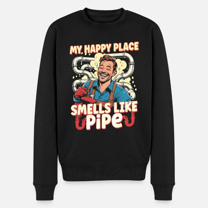 Pipe Layer Pipeline Builder - Men's Premium Organic Jumper - black