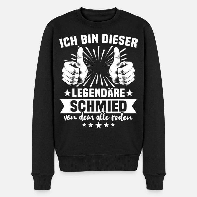 Schmied Legende - Männer Premium Bio Pullover - Schwarz