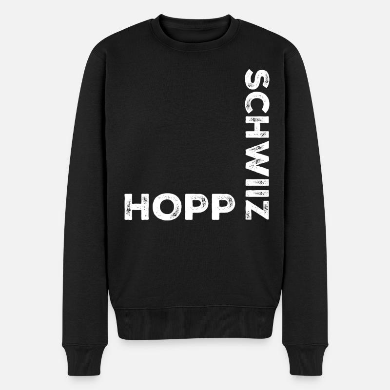 Hopp Schwiiz - Männer Premium Bio Pullover - Schwarz