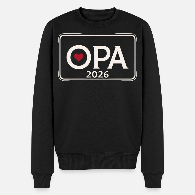 OPA 2026 Stolzer Großvater Ankündigung - Männer Premium Bio Pullover - Schwarz