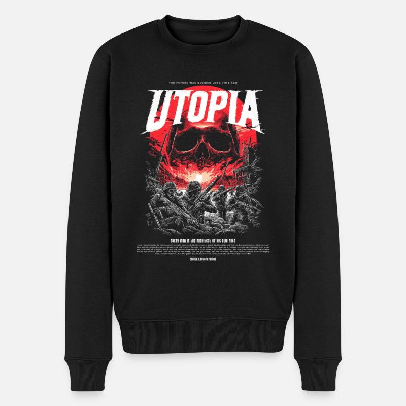 Utopia Crâne Rouge de Feu - Pull Premium bio Homme - noir