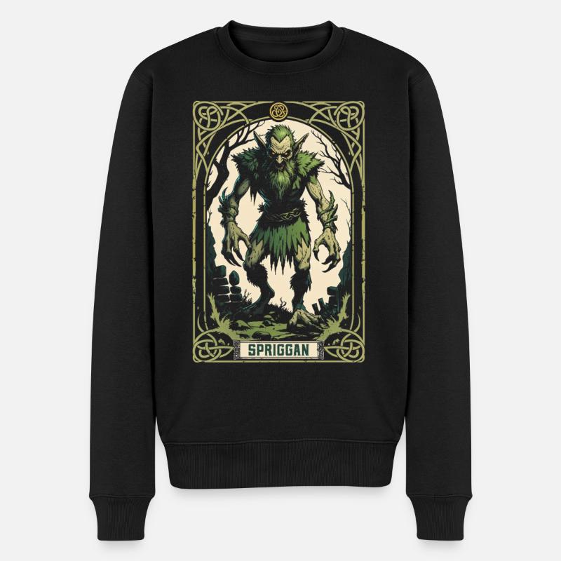 Spriggan Mythologische Kreaturen - Männer Premium Bio Pullover - Schwarz