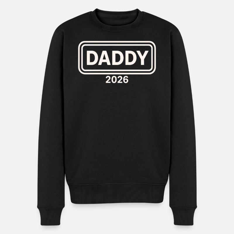 DADDY 2026 Stolzer werdender Vater - Männer Premium Bio Pullover - Schwarz