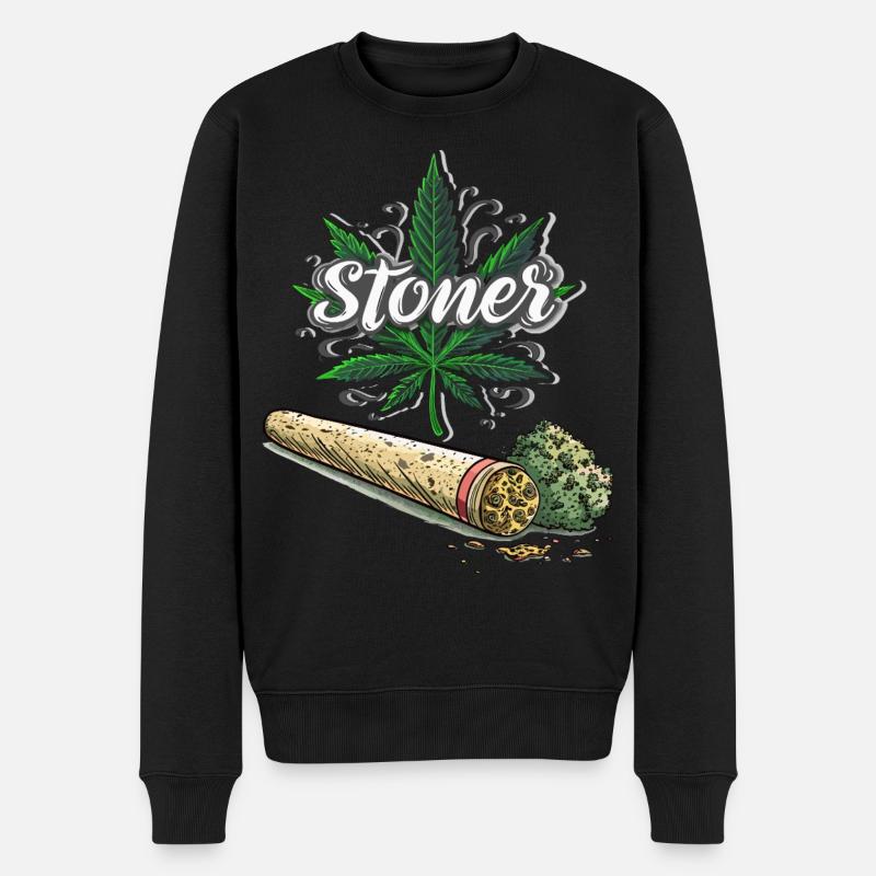 Stoner - Männer Premium Bio Pullover - Schwarz