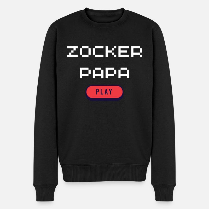 Zocker Papa - Männer Premium Bio Pullover - Schwarz