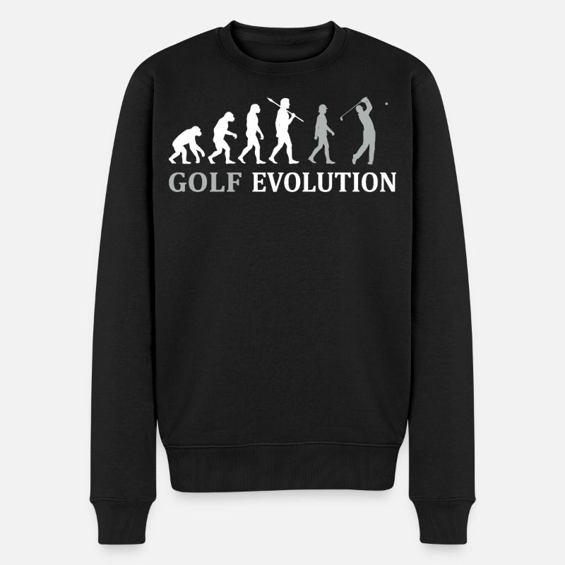 Golf Evolution – Das perfekte Golfer Geschenk - Männer Premium Bio Pullover - Schwarz