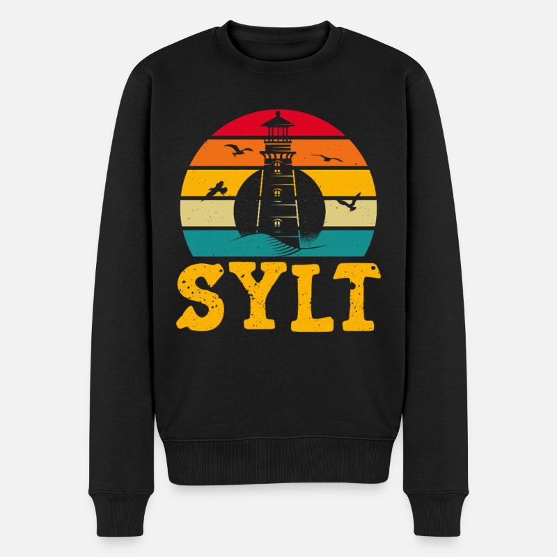 Nordsee Urlaub SYLT NORDSEE INSEL Lustiges - Männer Premium Bio Pullover - Schwarz