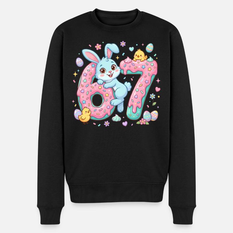 67 Ostern - Männer Premium Bio Pullover - Schwarz